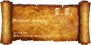 Rother Bence névjegykártya
